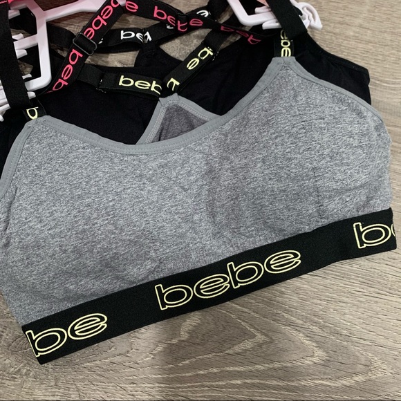 NWT Bebe 3Pack Seamless Sports Bras Pink Black - Picture 4 of 5